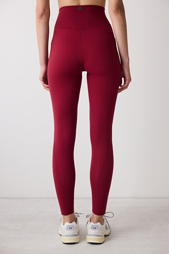 Bordo Yüksek Bel Cepli Tacito Tayt - Saude Koleksiyonu  - 5