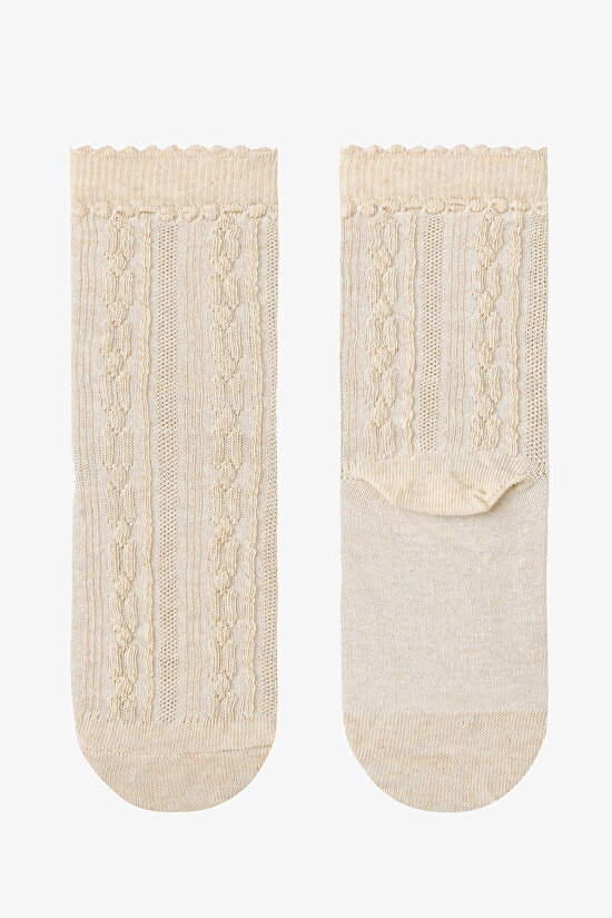 Çok Renkli Kız Çocuk Cream Hedgehog 4lü Soket Çorap - 4