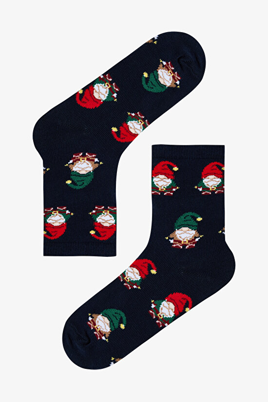 Çok Renkli Erkek Çocuk Xmas Genie 2li Soket Çorap - 2