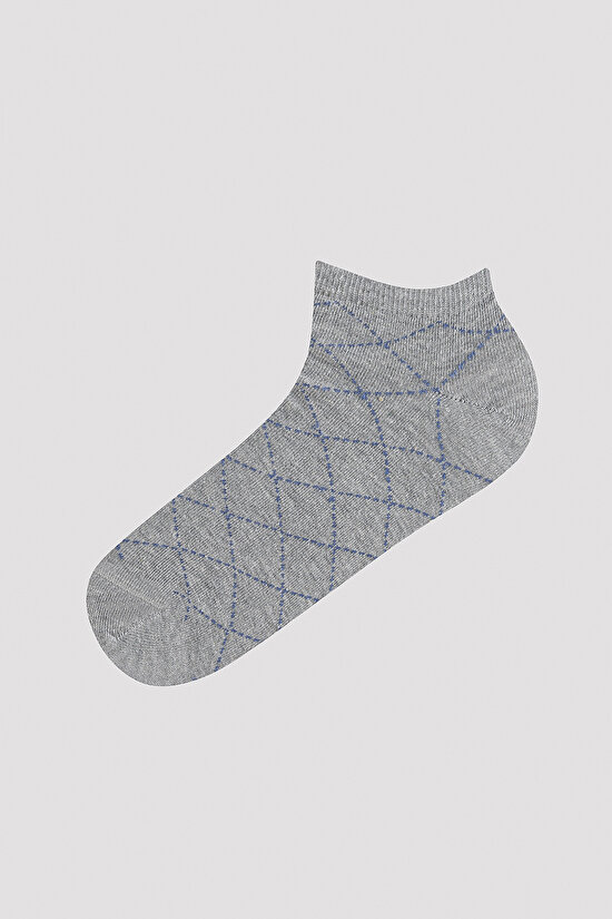 Erkek Ekose Desenli 7li Patik Çorap - 2