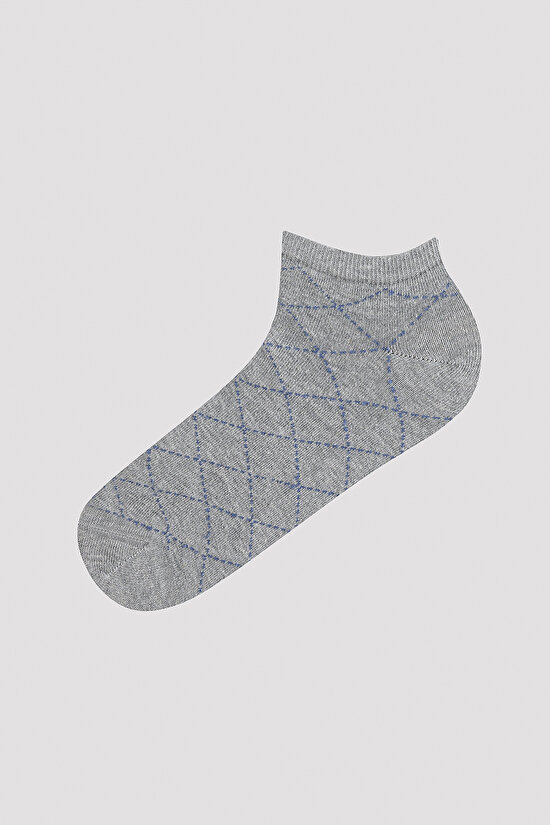 Erkek Ekose Desenli 7li Patik Çorap - 4