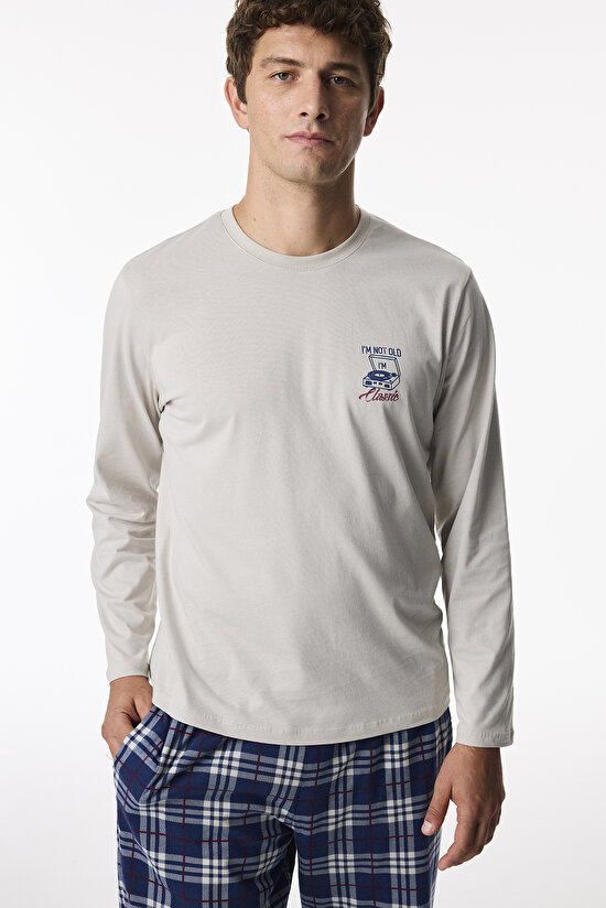 Erkek Analog Mood Pantolon Uzun Kollu Pijama Takımı - 3
