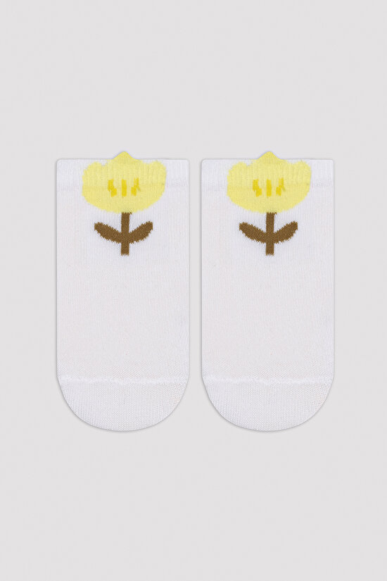 Girls Flower Printed 3in1 Liner Socks - 2