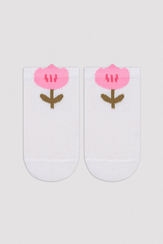 Girls Flower Printed 3in1 Liner Socks - 3