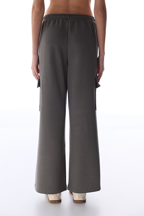 Khaki Silky Feel Cargo Pants - 4