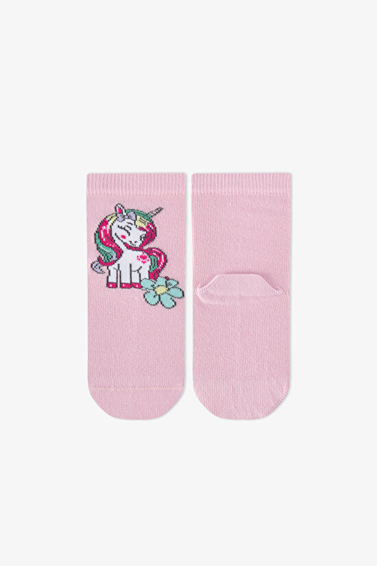 Girls' Unicorn Dreamland Cotton 4 Pack Ankle Socks - 2