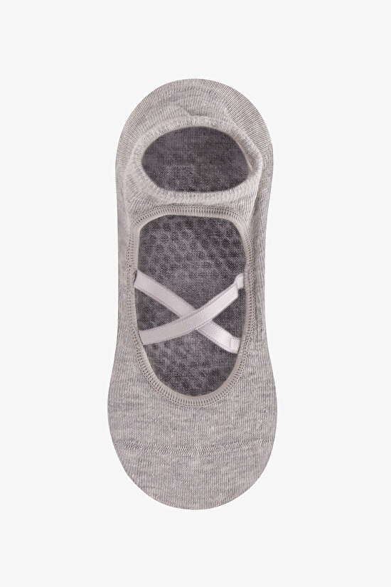 Light Grey Cross Cotton Ballerina Socks - 2