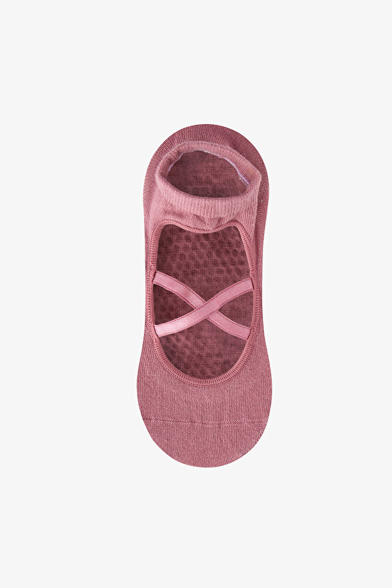 Dusty Rose Cross Cotton Ballerina Socks - 2