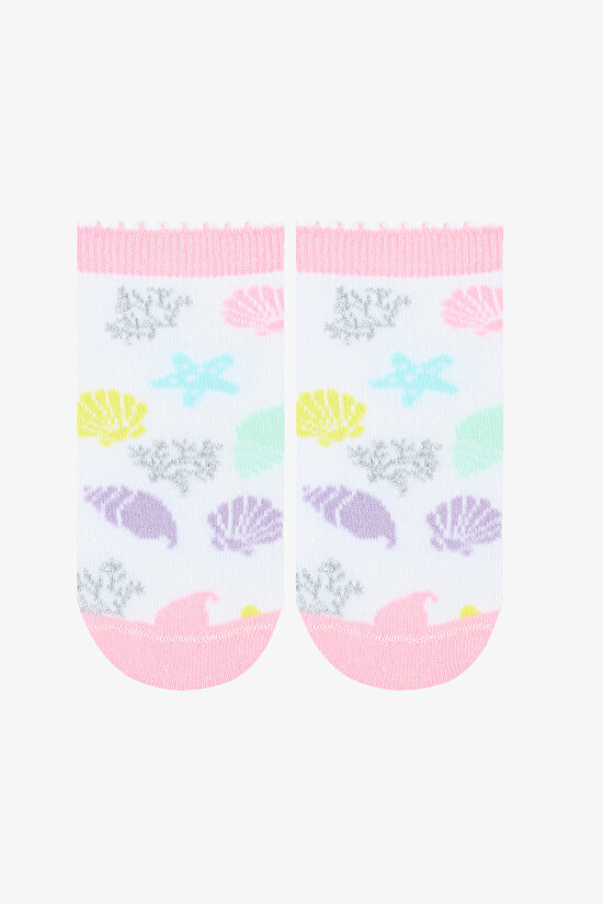 Kız Çocuk Mermaid Çok Renkli 4lü Patik Çorap - 4