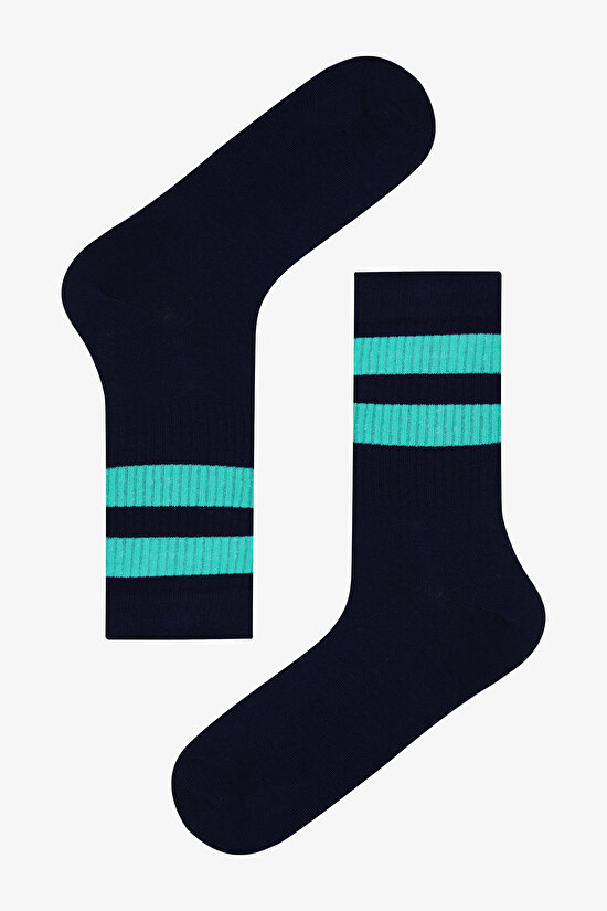 Erkek Beyaz Lacivert 2li Soket Çorap Erkek Beyaz Lacivert 2li Soket Çorap - 3