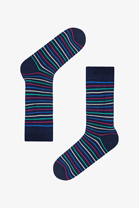 Man Color Line Striped 5-Pack Winter Socket Socks - 5