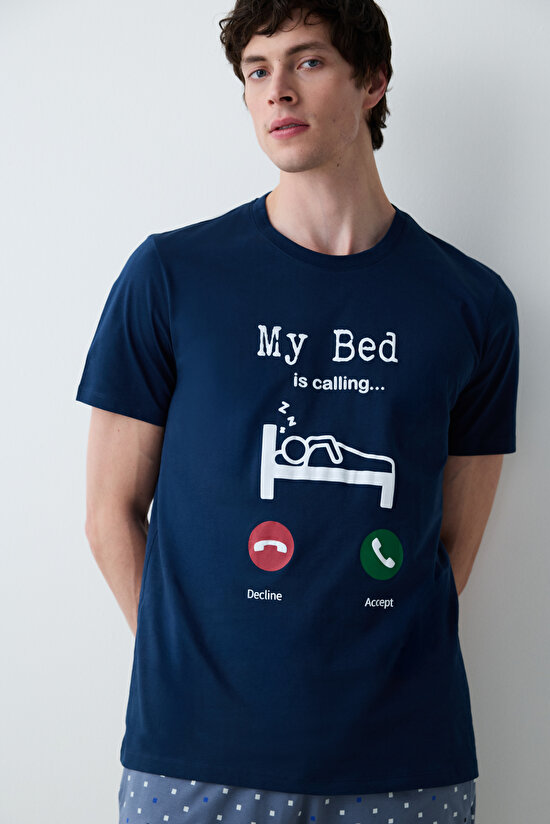 Erkek My Bed Şortlu Çok Renkli Pijama Takımı - 3