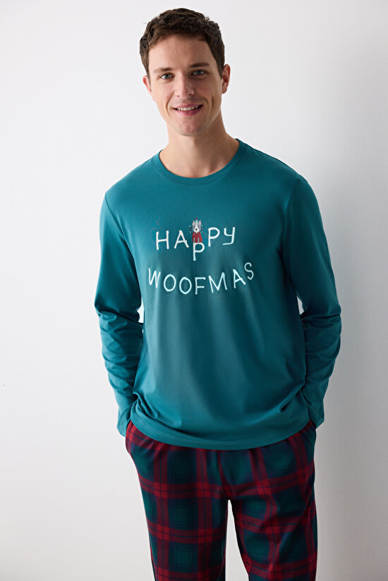 Man NY Woofmas Multi Colour Pant PJ Set - 3