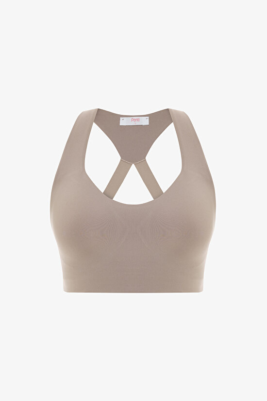 Bej A-Line Spor Sütyeni - 1