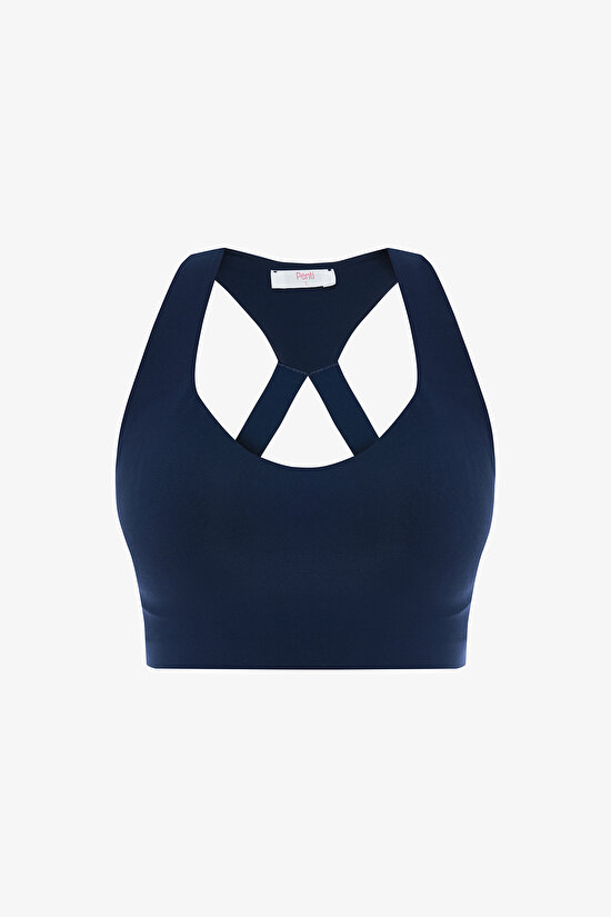 Navy A Line Sports Bra - 5