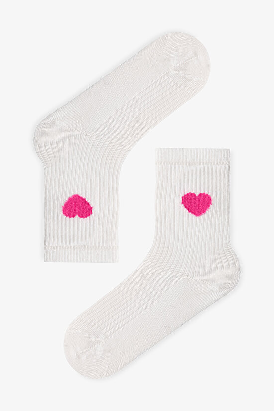 Kız Çocuk Colored Hearts 4'lü Tenis Soket Çorap - 3