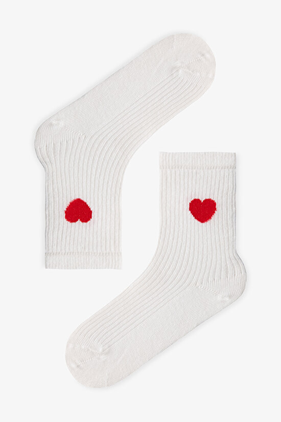 Kız Çocuk Colored Hearts 4'lü Tenis Soket Çorap - 5
