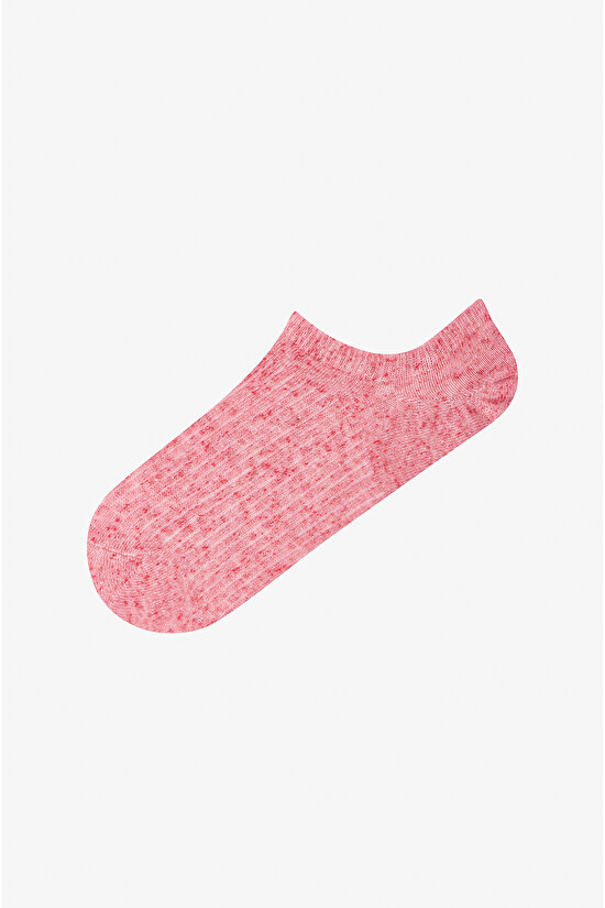 3 Çift Pamuklu Renkli Kendinden Desenli Sneaker Çorap - 3