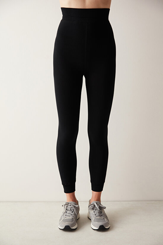 Fluffy Siyah Tayt - 3