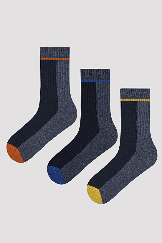 Erkek Divided 3lü Soket Çorap - 1