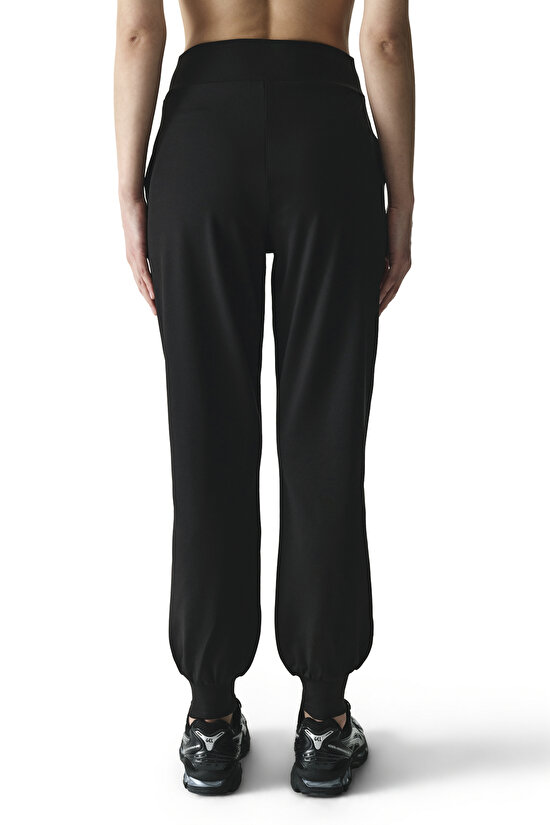 Black High-Waisted Sweatpants - 3