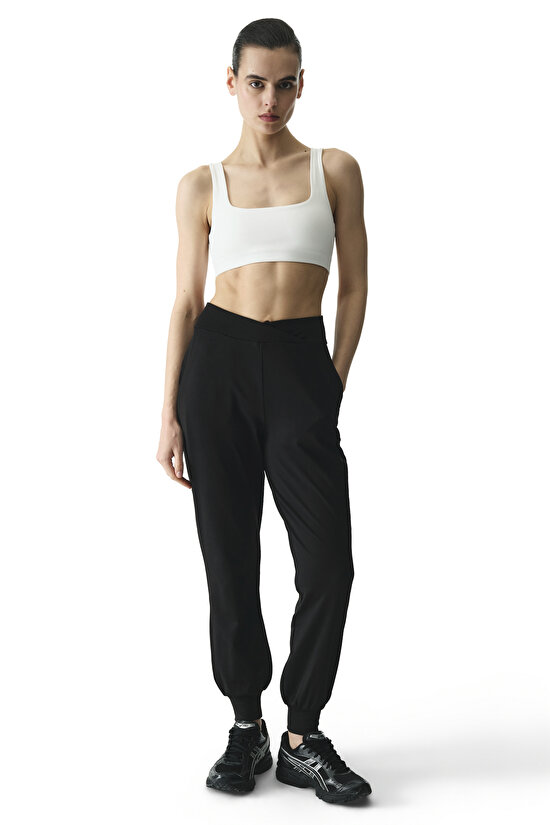 Black High-Waisted Sweatpants - 5