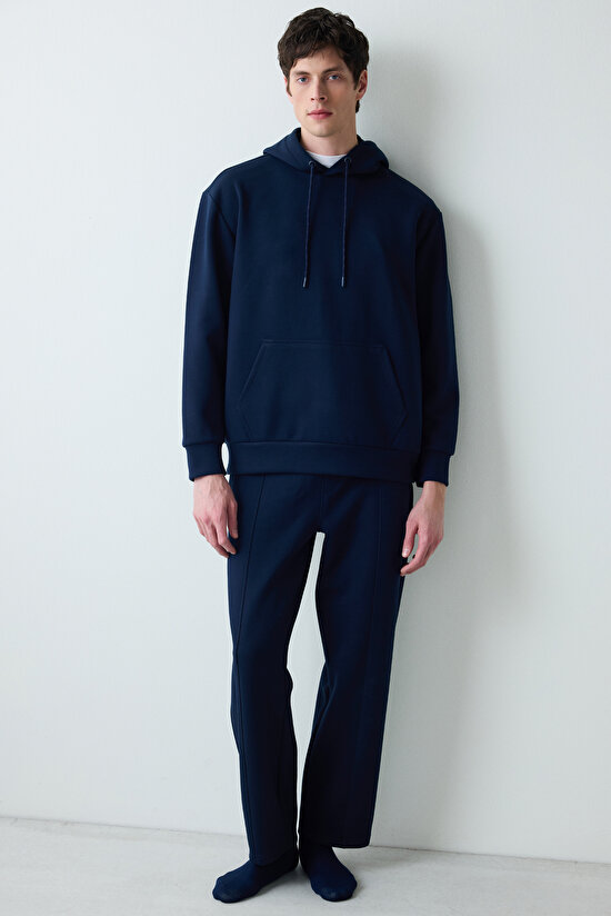 Erkek Timeless Navy Hoodie - 3