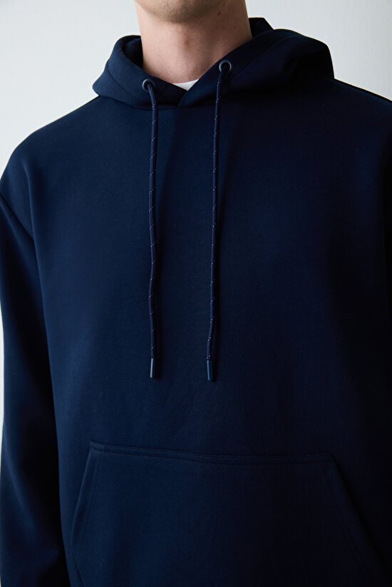 Erkek Timeless Navy Hoodie - 5