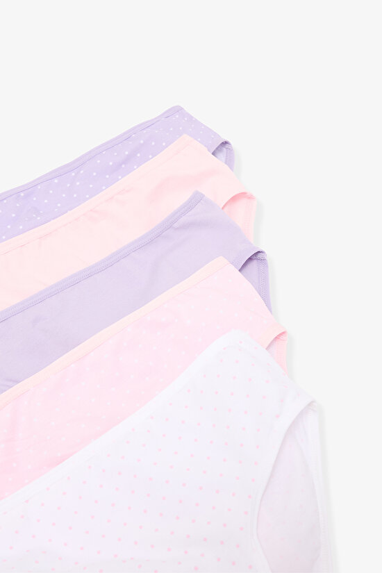 Multi Color Girls Cotton 5-Pack Slip Multi Color Girls Cotton 5-Pack Slip - 7