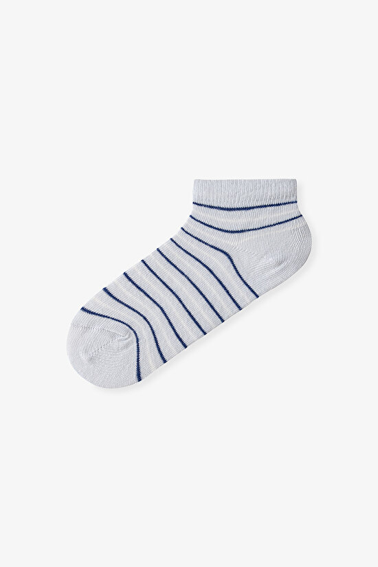 Renkli Erkek Çocuk Stripe Sky 4'lü Patik Çorap - 3