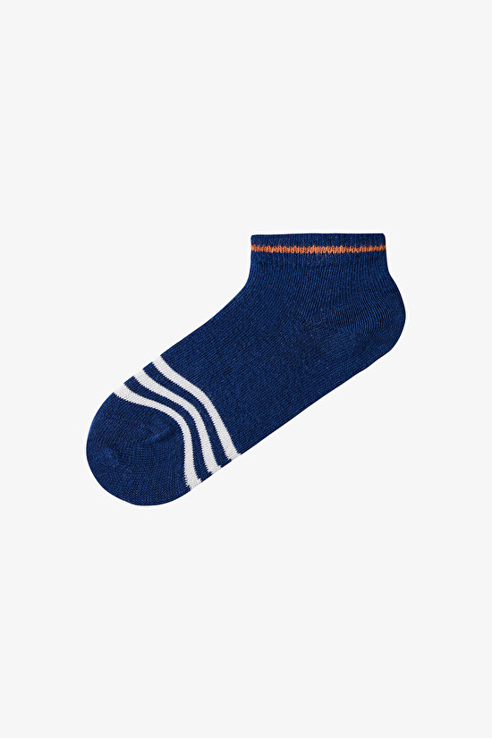 Renkli Erkek Çocuk Stripe Sky 4'lü Patik Çorap - 5