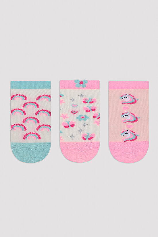 Girls Butterflly 3in1 Liner Socks - 1