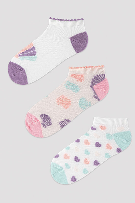 Girls Neon Mermaid 3in1 Liner Socks - 1
