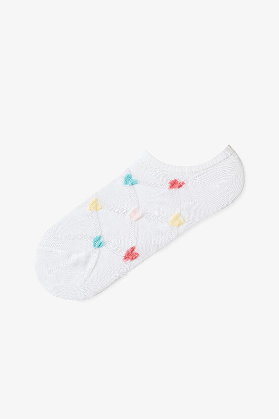 Multicolor Girls Vibrant Hearts 3in1 Liner Socks - 2