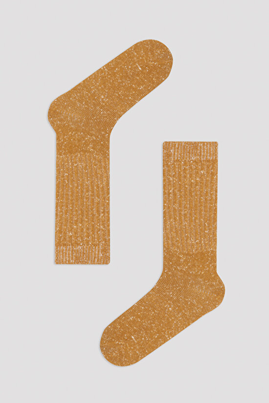 Safran Nokta Desenli Soket Çorap - 1
