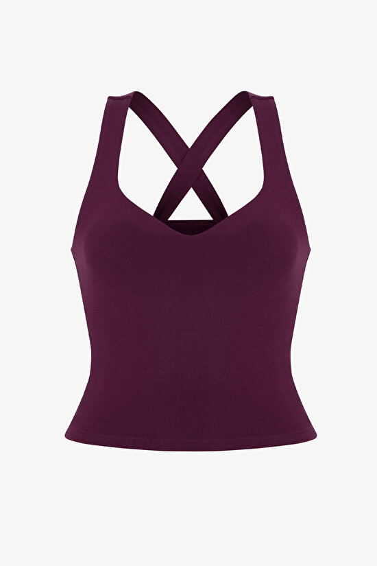 Burgundy Twisted Back Blouse - 1