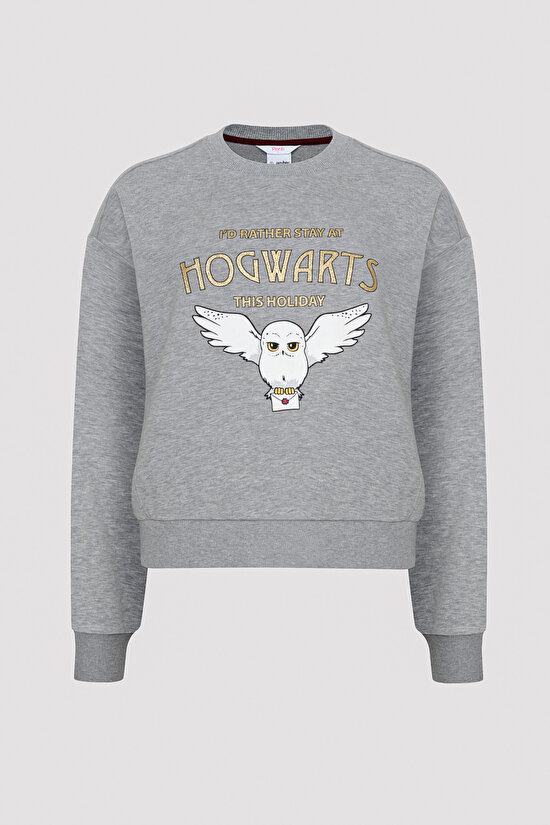 Hogwarts Gri Sweatshirt- Harry Potter Koleksiyonu - 7