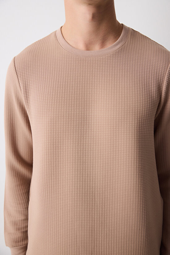 Checker Bej Pantolon Pijama Takımı - 5