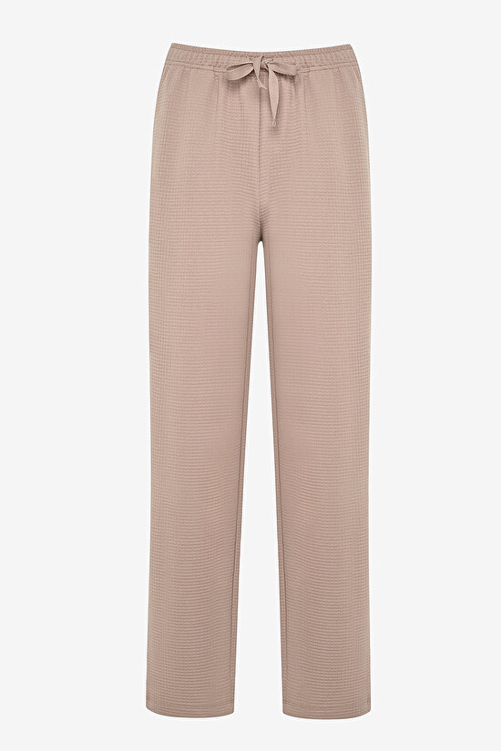 Checker Bej Pantolon Pijama Takımı - 9