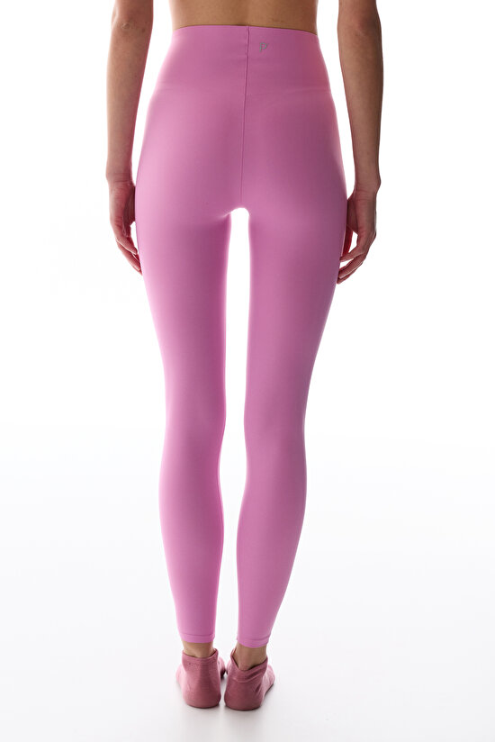 Pembe Stretch360 Orta Destek V Kesim Yüksek Bel Tayt - 3