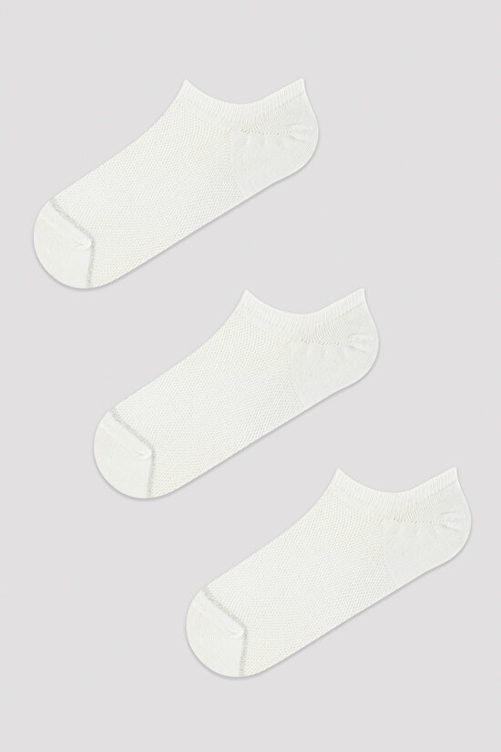 Basic Mesh 3lü Patik Çorap - 1