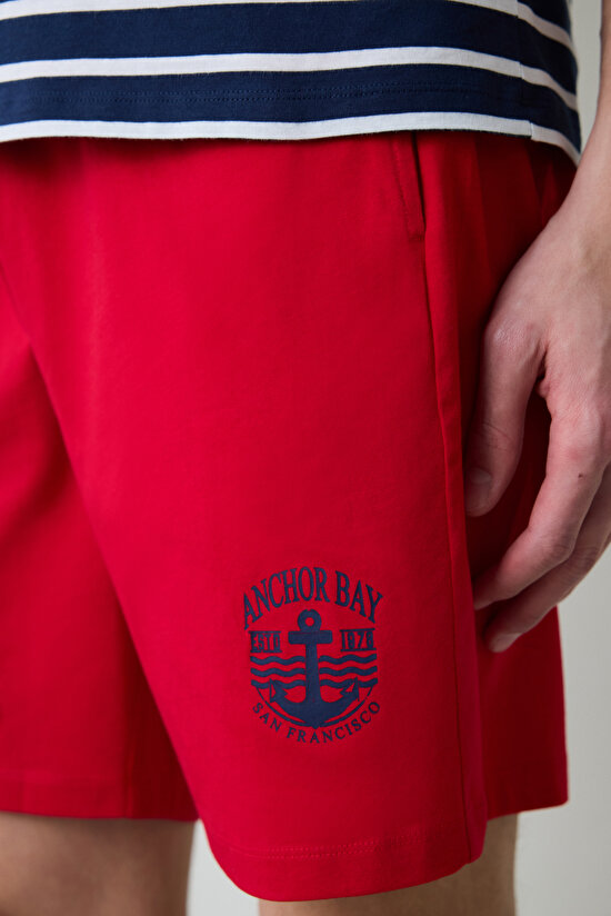 Stripe Anchor Çok Renkli Şortlu Pijama Takımı - 6