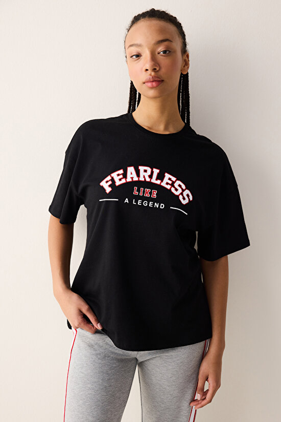 Fearless Siyah Tişört  - Seren Ay Çetin Koleksiyonu - 2
