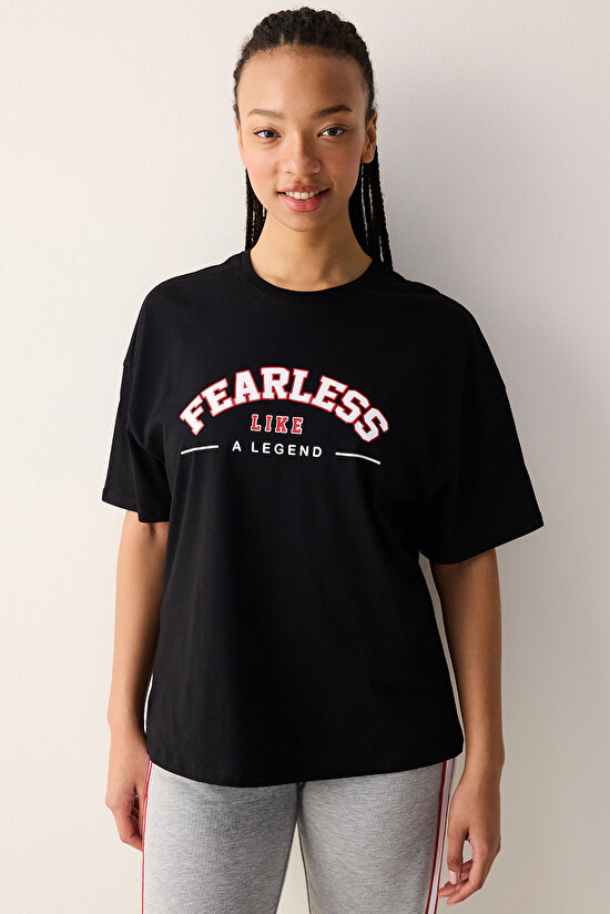 Fearless Siyah Tişört  - Seren Ay Çetin Koleksiyonu - 3