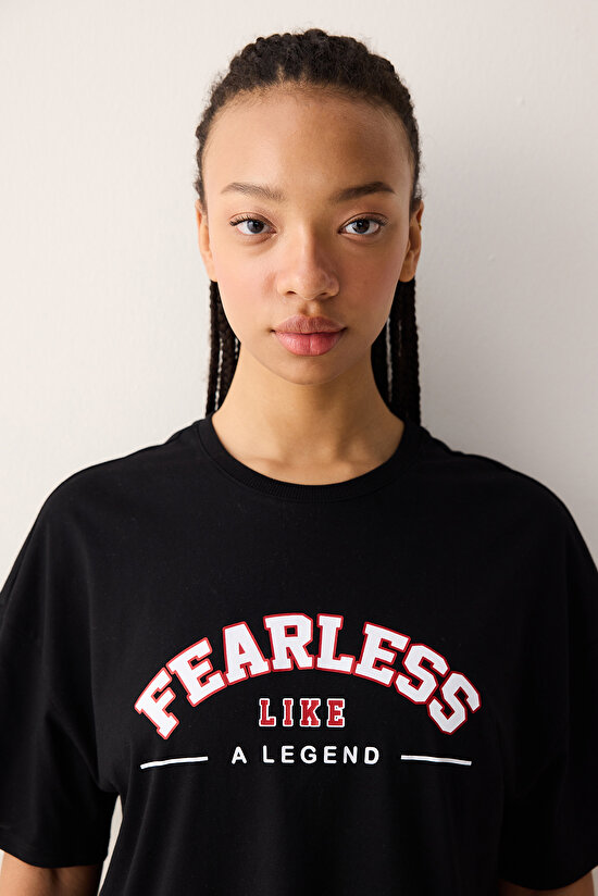 Fearless Siyah Tişört  - Seren Ay Çetin Koleksiyonu - 5