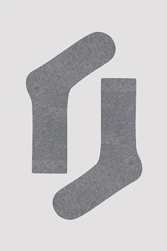 Erkek Square Siyah Gri 3lü Soket Çorap - 2