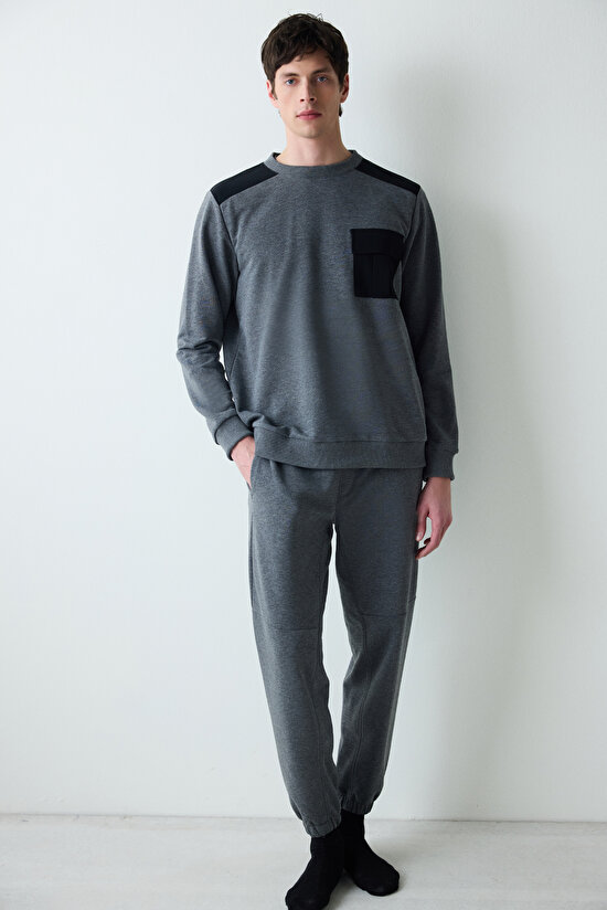 Man Timeless Anthracite Mélange Sweatshirt - 5