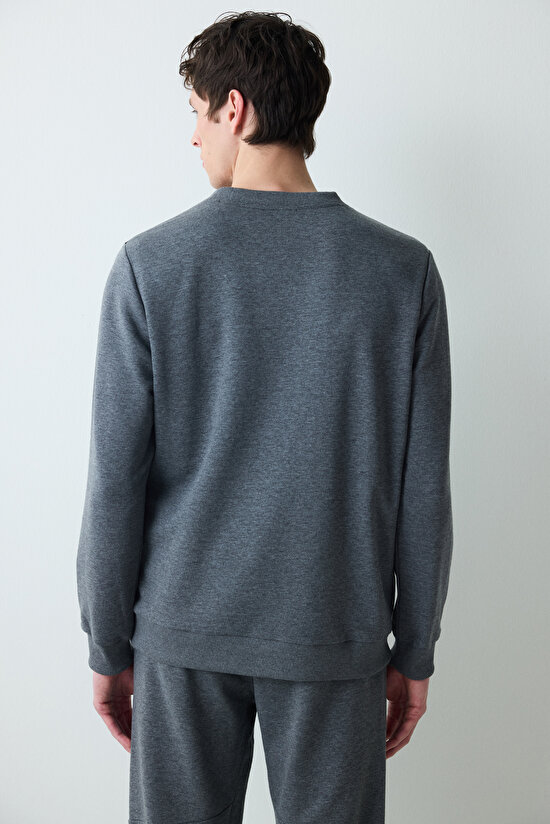 Man Timeless Anthracite Mélange Sweatshirt - 9