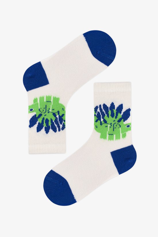 Boys' Dragon Dinosaur Print Cotton 4 Pack Ankle Socks - 3