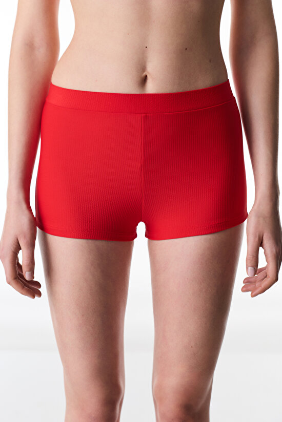 Red Astrid Boxer Bikini Bottom - 1